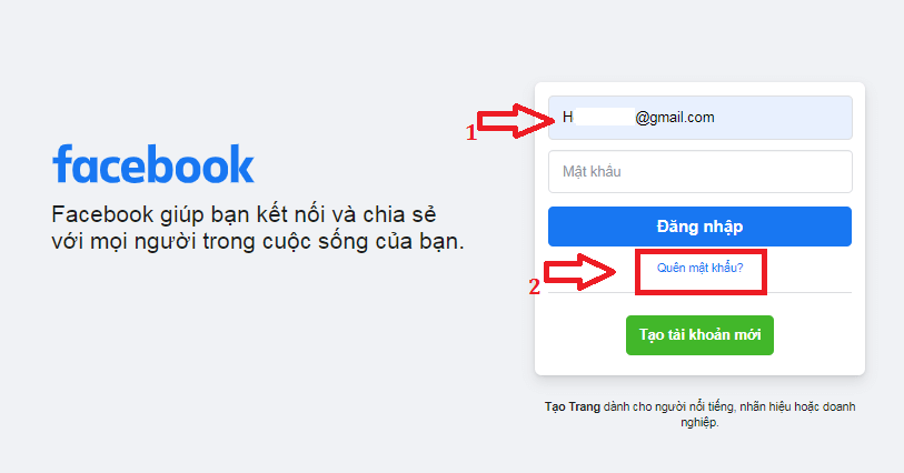 cách lấy lại mật khẩu facebook